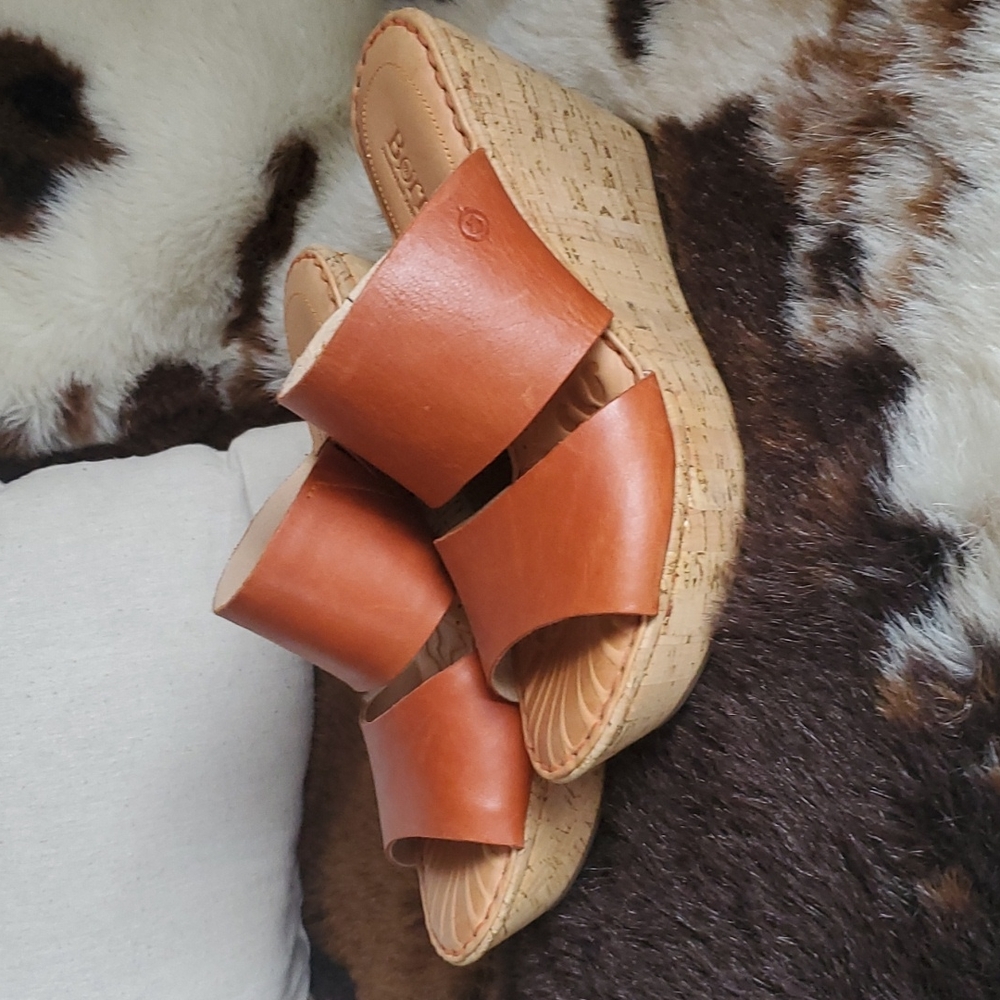 Born Adria Wedges Leather Sandals